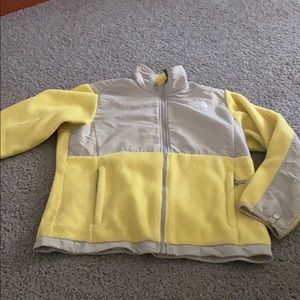 yellow northface jacket